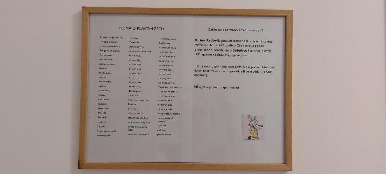 Plavi Zec Lejlighed Subotica Eksteriør billede